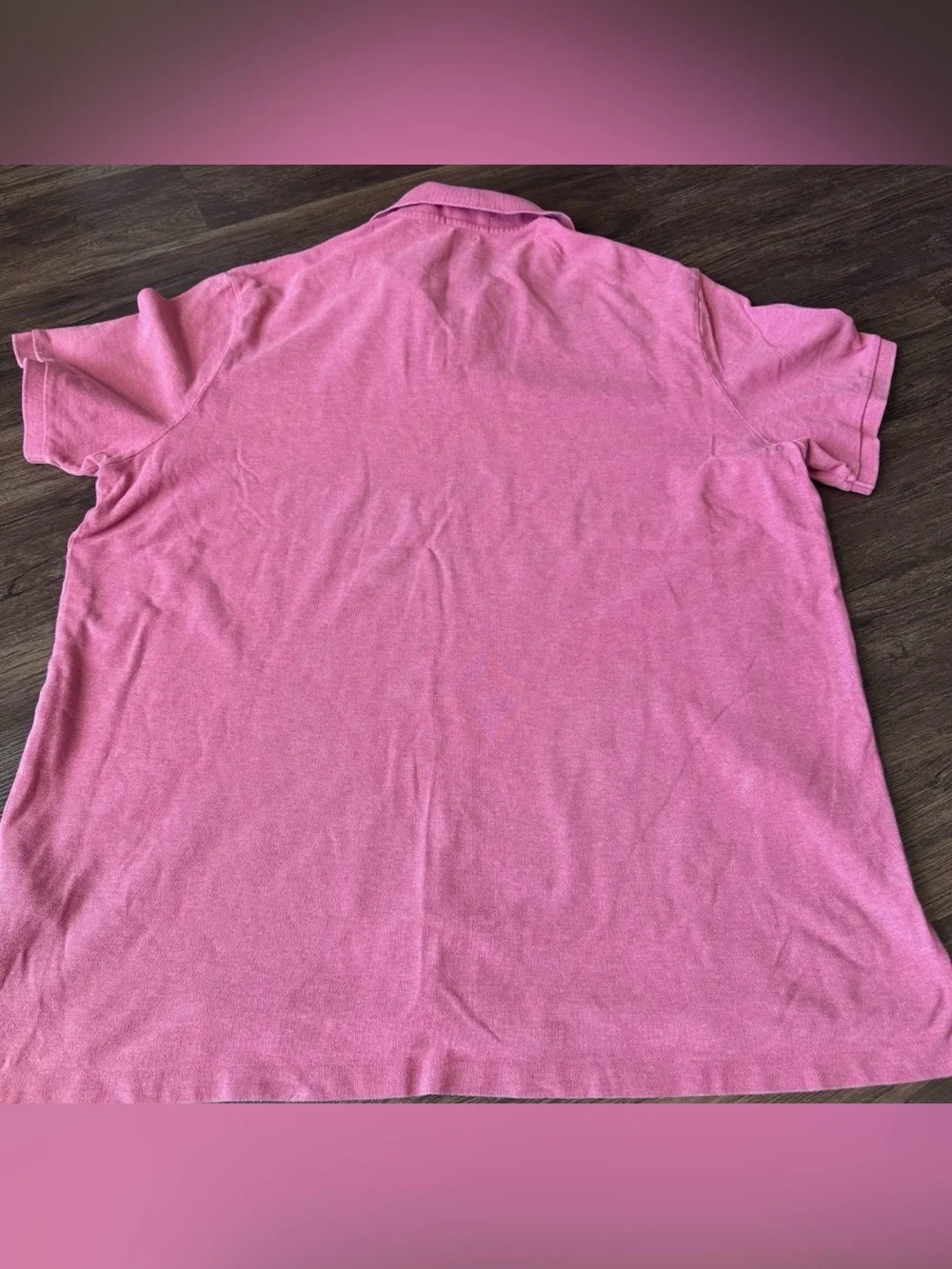 Polo by Ralph Lauren Men's Heather Pink Polo with Navy Pony